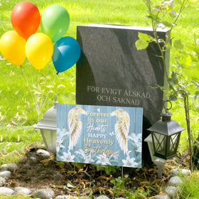 Frienda unique tribute design with vibrant colors and touching message.