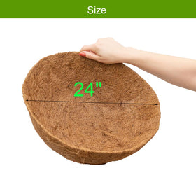 Round 24-inch liner showcasing natural look while supporting healthy plant roots