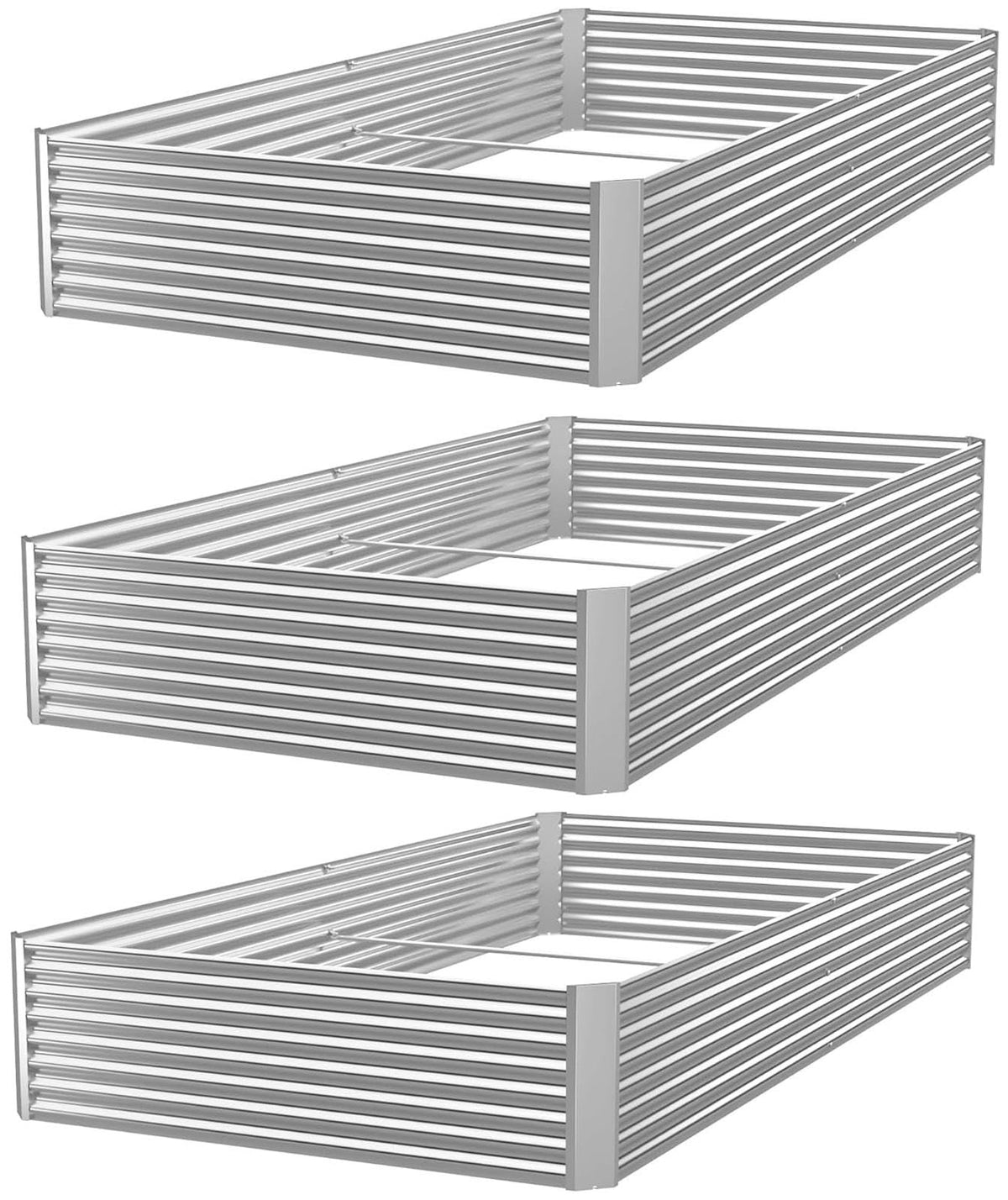 FRIZIONE galvanized raised bed 36x18 front view, durable steel for thriving vegetables
