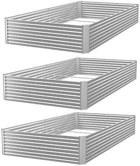 FRIZIONE galvanized raised bed 36x18 front view, durable steel for thriving vegetables