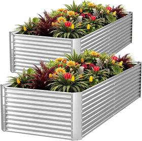 FRIZIONE tall raised bed front view shows wide planting space for vegetables