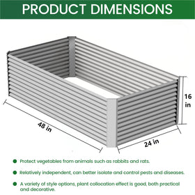 FRIZIONE tall galvanized raised bed 16-inch depth offering ample root space for plants