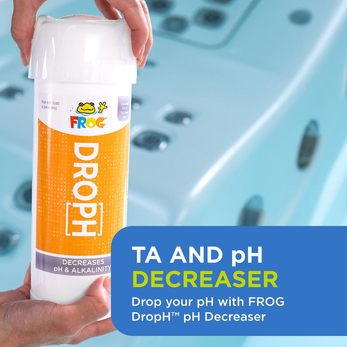 Balanced spa water after using DropH for comfortable soaking.