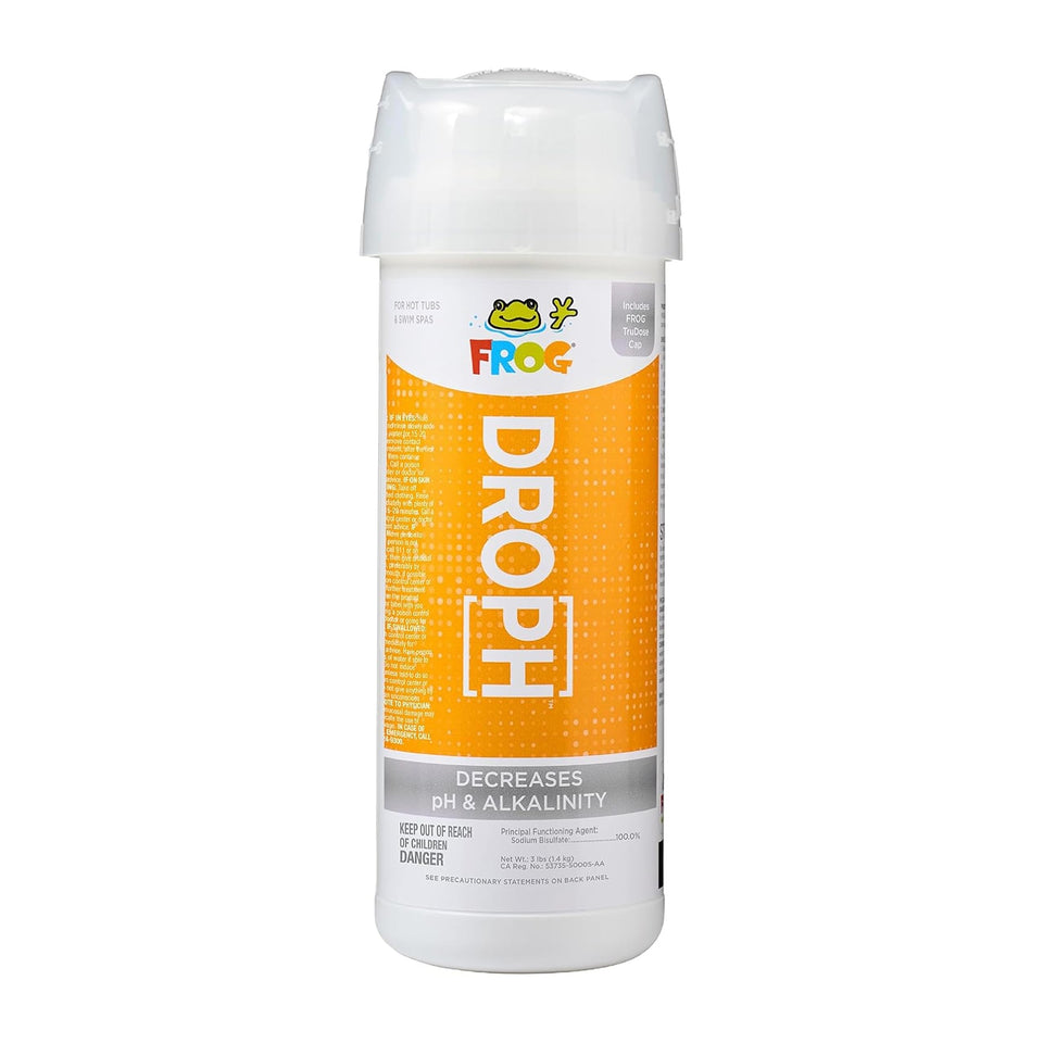 FROG DropH bottle with TruDose cap for precise dosing and spill prevention.