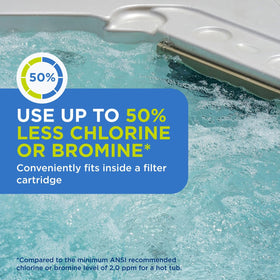 FROG Filter Mate mineral-softened water for a smoother tub feel.