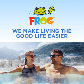 FROG Maintain hot tub packet with instruction label visible.
