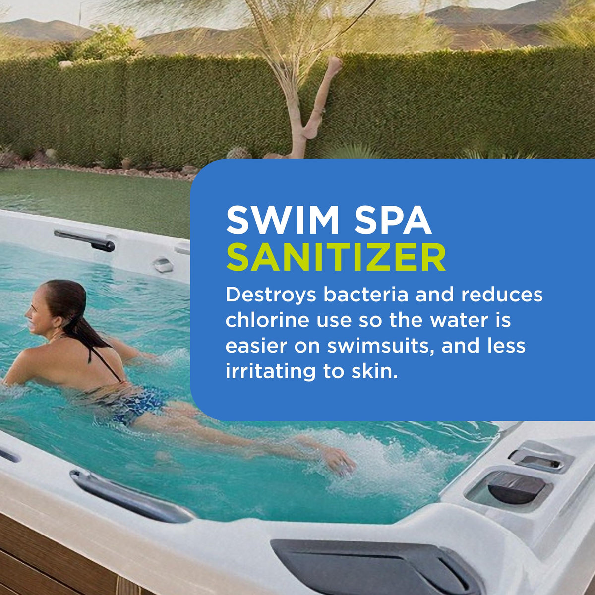 FROG Mineral Technology helps keep water balanced and softer on skin.