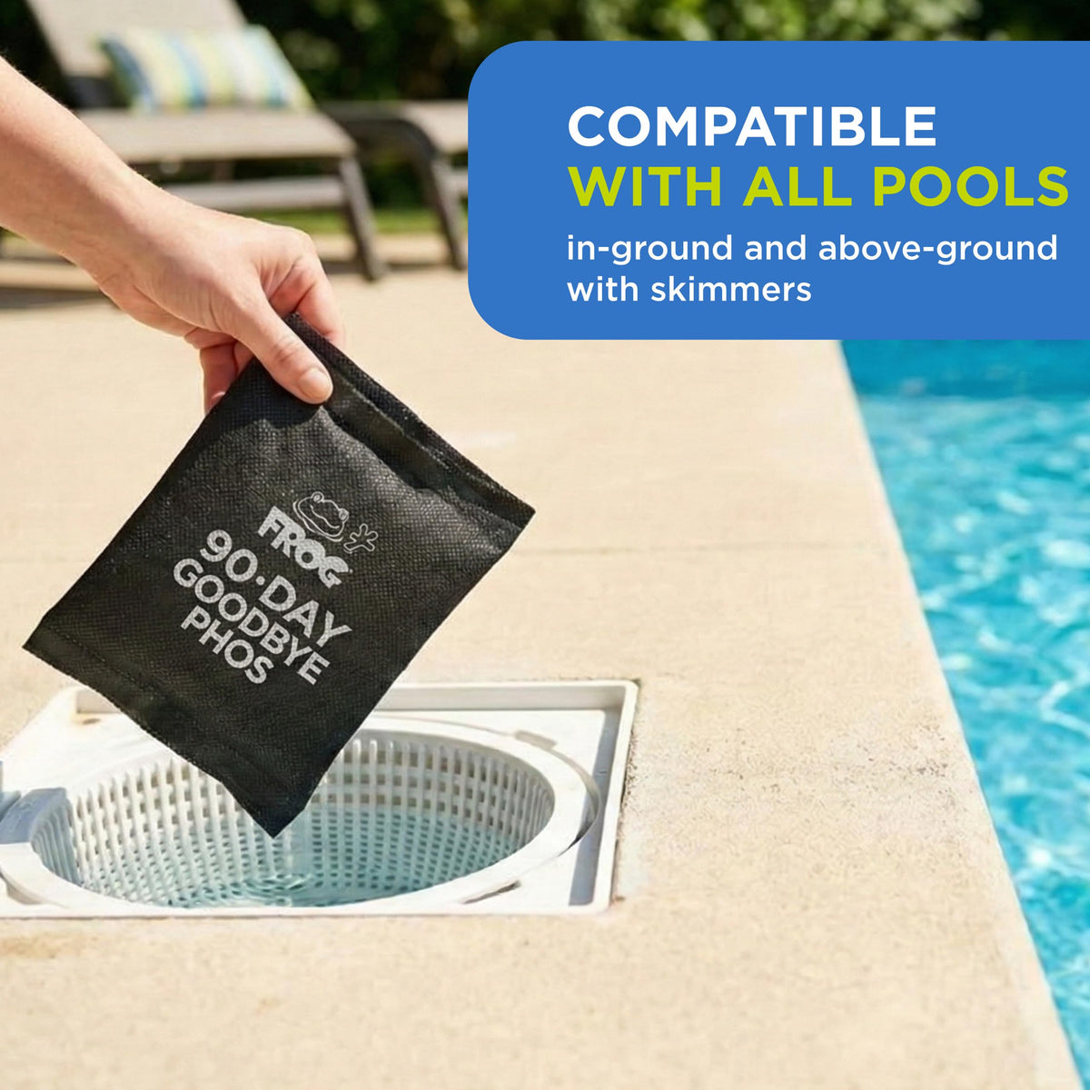 FROG no-guess phosphate remover pod reduces spills and dosing