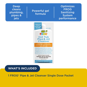 FROG Pipe & Jet Cleanser before-use image indicating fresh start for water clarity.