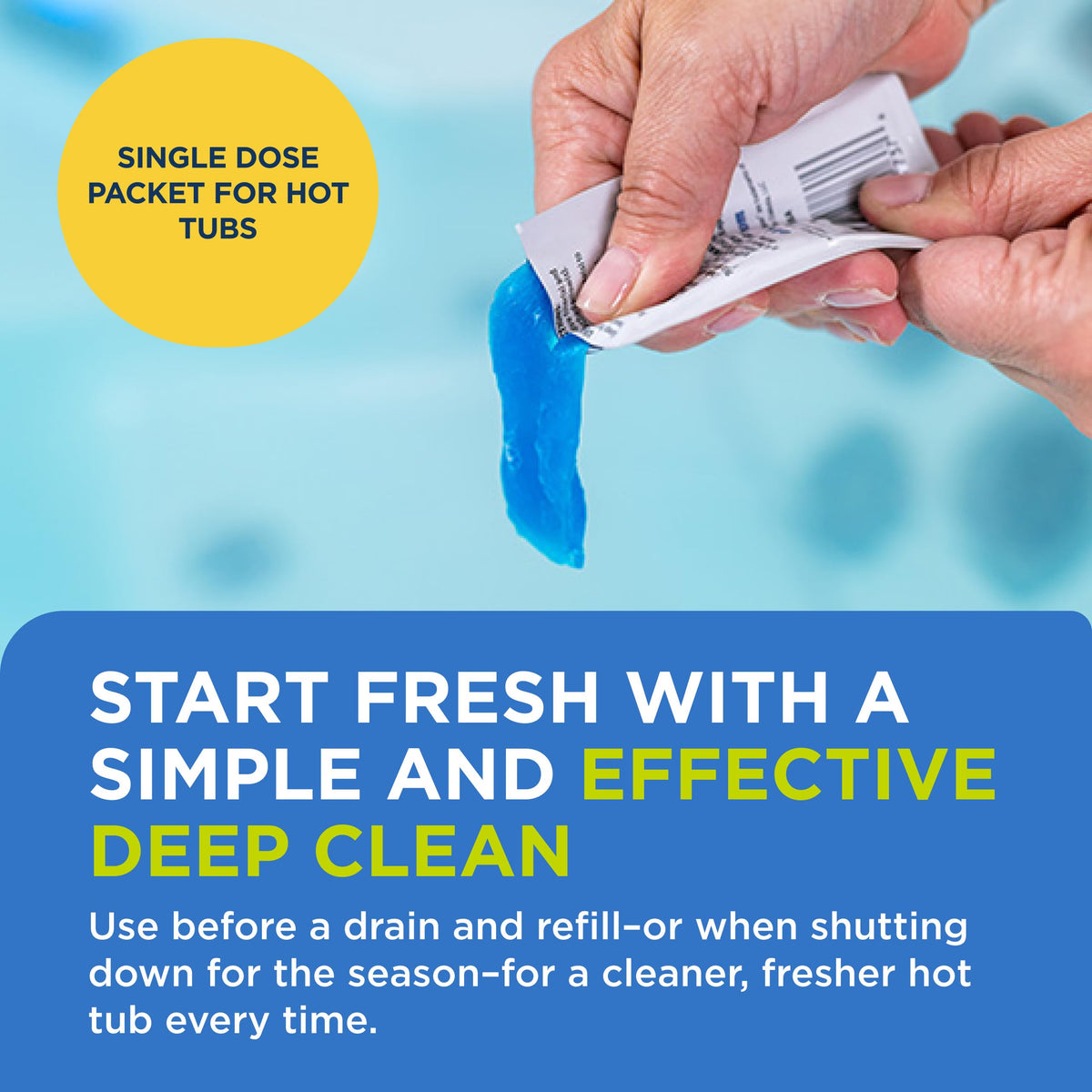 FROG Pipe & Jet Cleanser pour action showing easy prefill maintenance.