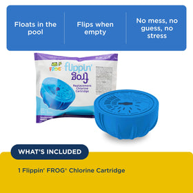 FROG prefixed chlorine cartridge packaging for hassle free replacement