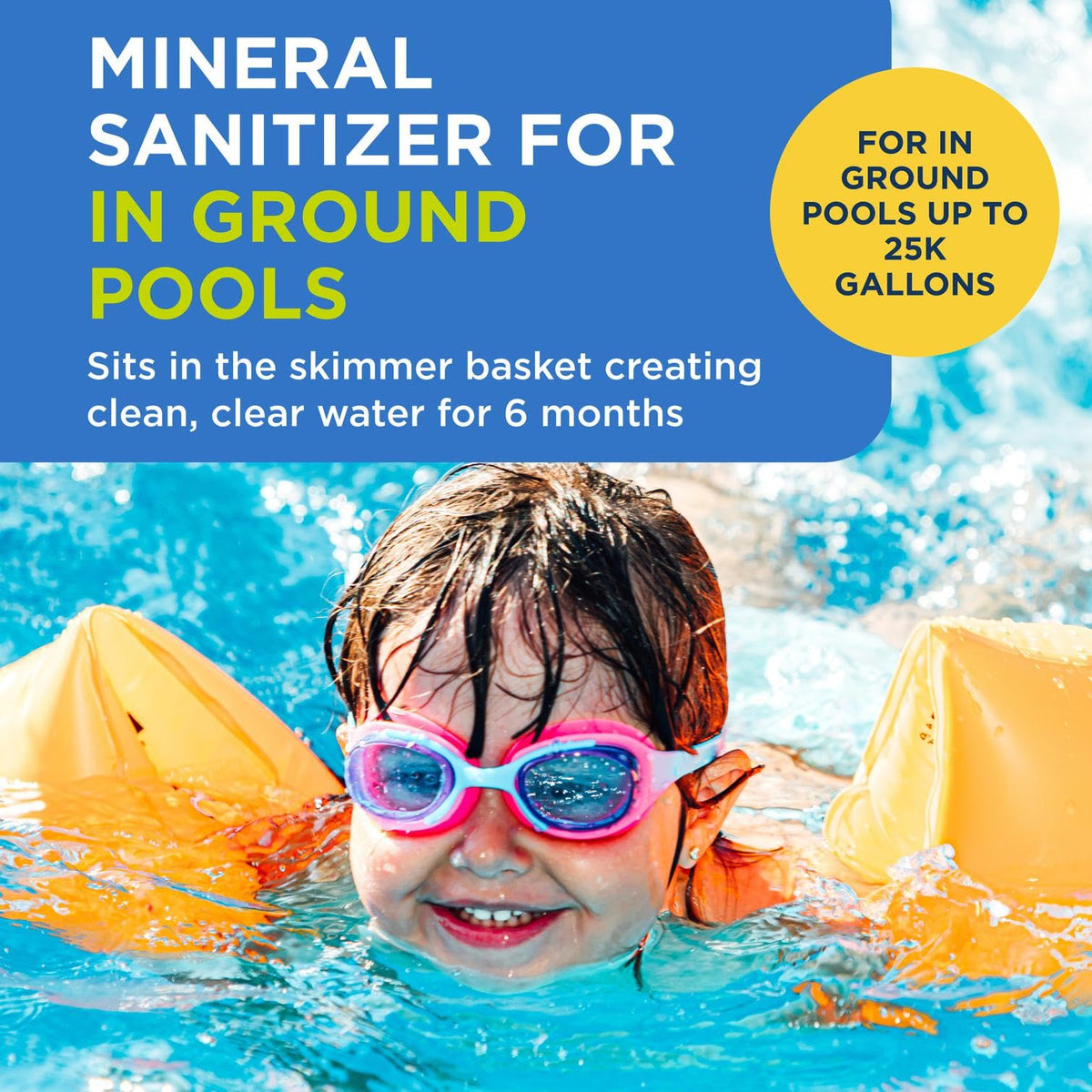 Prefilled system in the skimmer demonstrates easy, ready-to-use pool care.