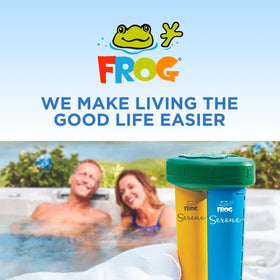 FROG Serene brand logo on package reinforces trusted water care.