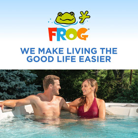 FROG SmartChlor formula benefits shown in a compact cartridge.