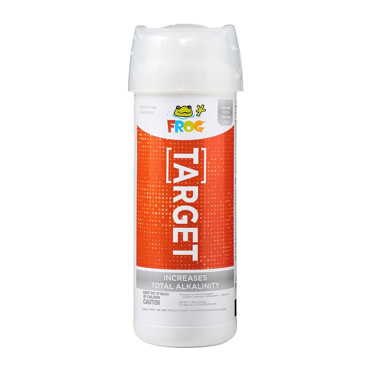 FROG Target Total Alkalinity Increaser bottle cap pour aids precise dosing in hot tubs