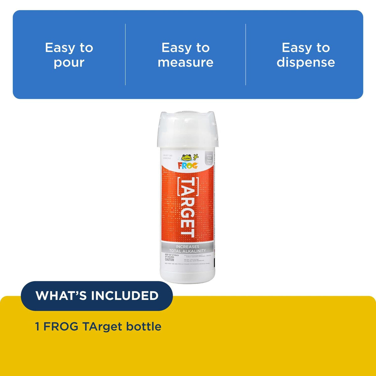 FROG Target Total Alkalinity Increaser measuring cap demonstrates easy dosing