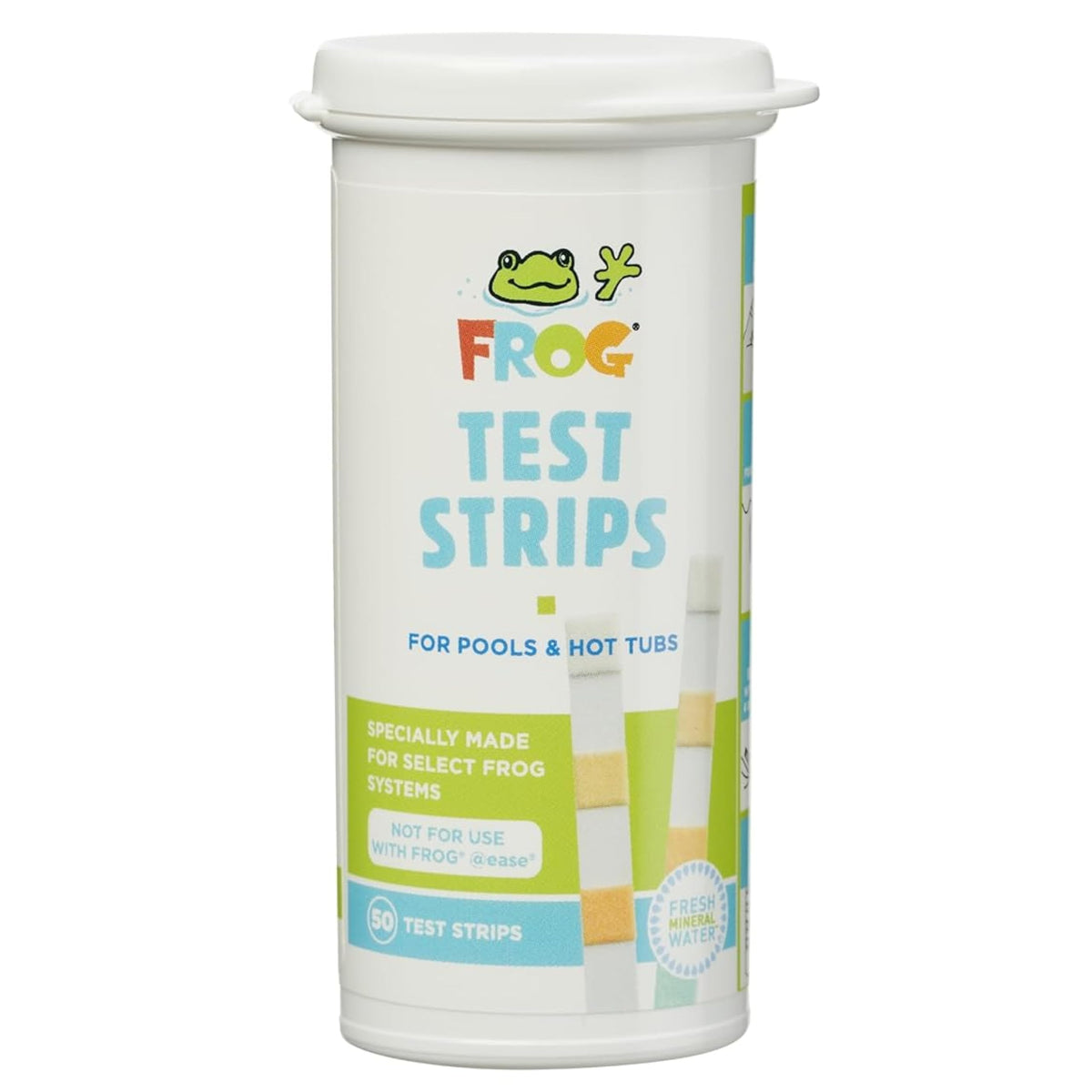 FROG Test Strips bottle front for quick pool readings.