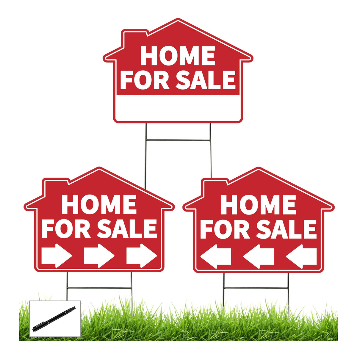 Frohllia home sale sign 17x12 double-sided red boosts curb appeal and visibility