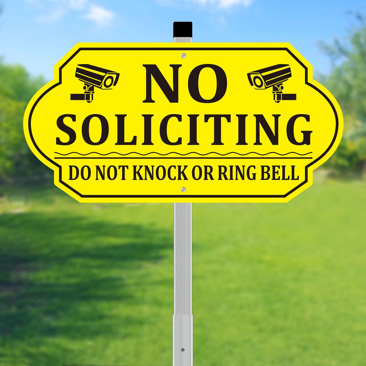 Frohllia versatile no soliciting sign suitable for homes and storefronts