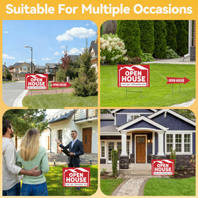 Frohllia Open House Sign easy installation fits grass, dirt, or pavement.