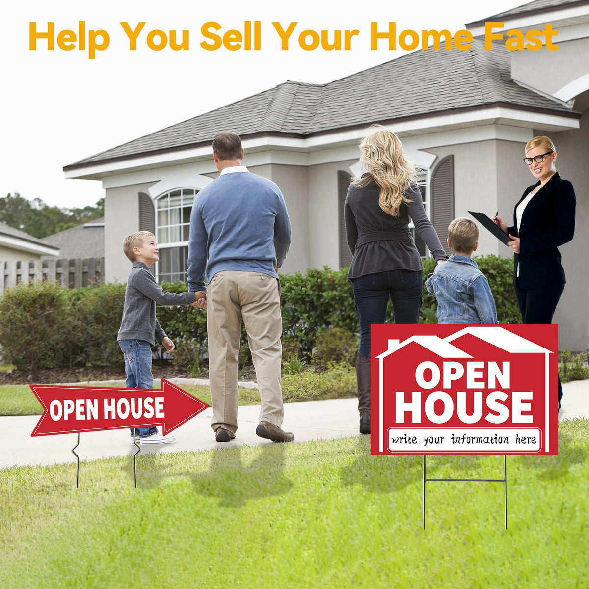 Frohllia Open House Sign multi-scenario use for residential, condo, or commercial showings.