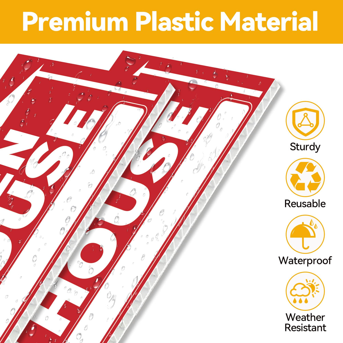 Frohllia Open House Sign UV-protected graphics resist fading for lasting use.