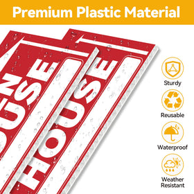 Frohllia Open House Sign UV-protected graphics resist fading for lasting use.
