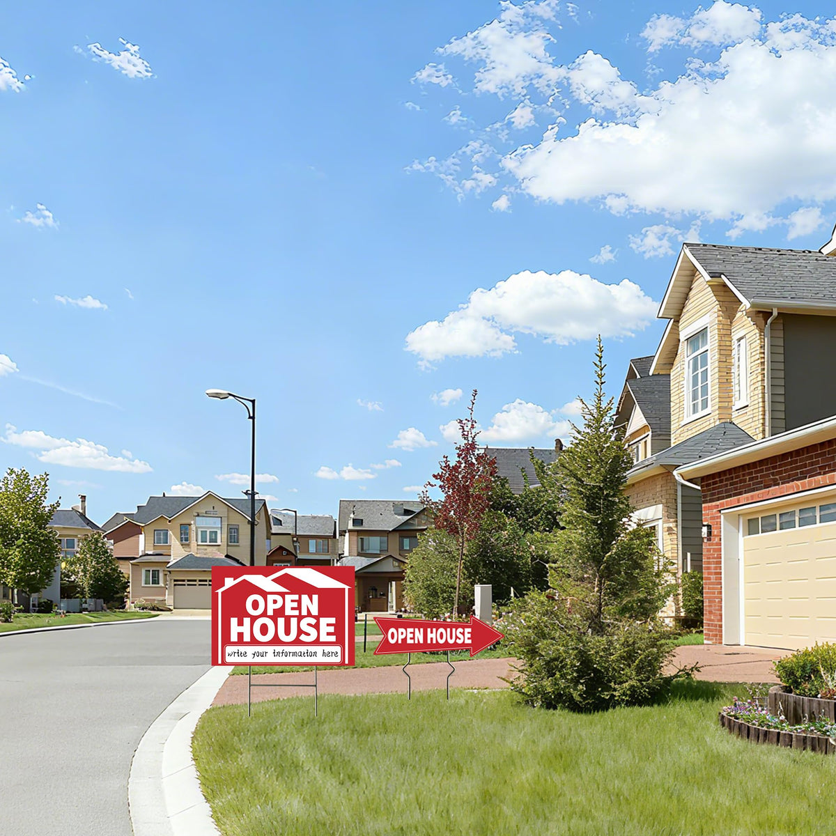 Frohllia Weatherproof open house signage stays upright in varying conditions.