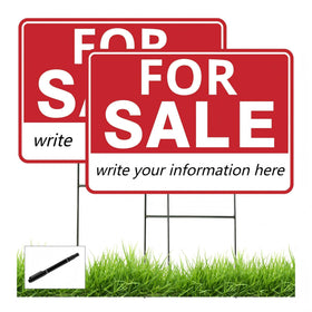 Frohllia two-pack for-sale signs with stakes for yard visibility