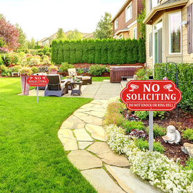 Frohllia yard display on lawn deters solicitors and supports calm entry