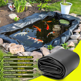 Froidesente pond liner multi-use applications for waterfalls, fountains, and koi ponds.