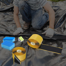 Froidesente waterproof seam test on pond liner demonstrating seal