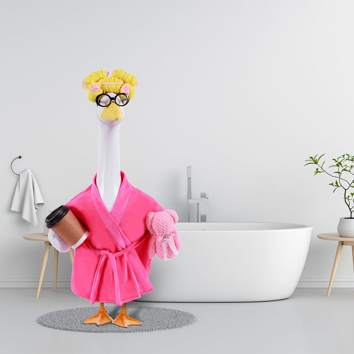 Froklic yellow curly wig for goose adds bright playful character