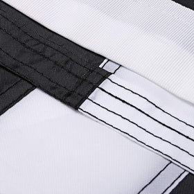 Front Line Flags brass grommets and reinforced header ensure secure flagpole mounting.