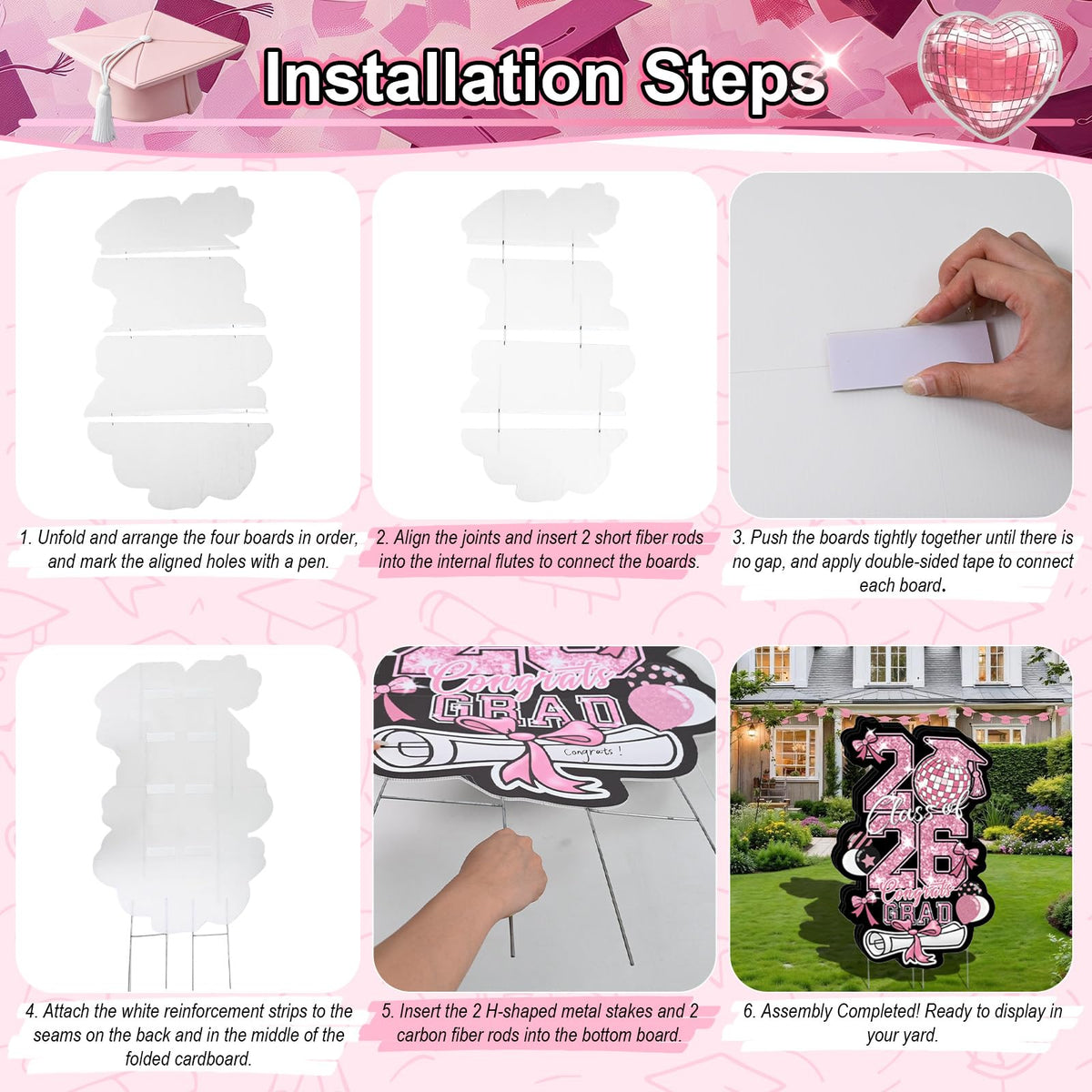 Froova giant yard sign 3.8ft assembly stands tall in outdoor parties.