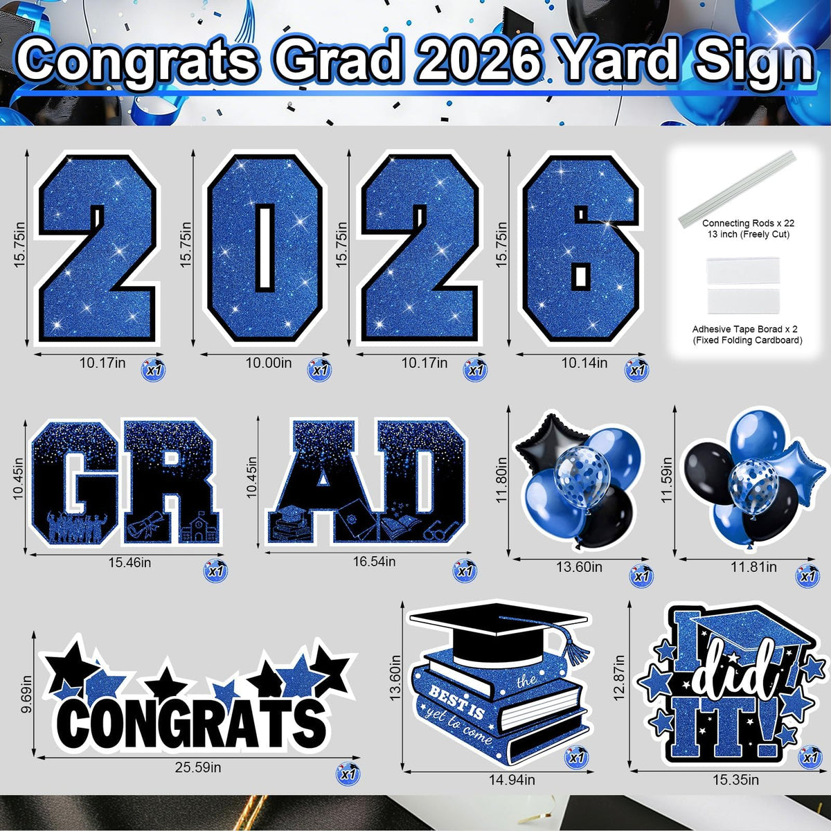 Froova graduation silhouette signs highlight GRAD details for striking yard decor