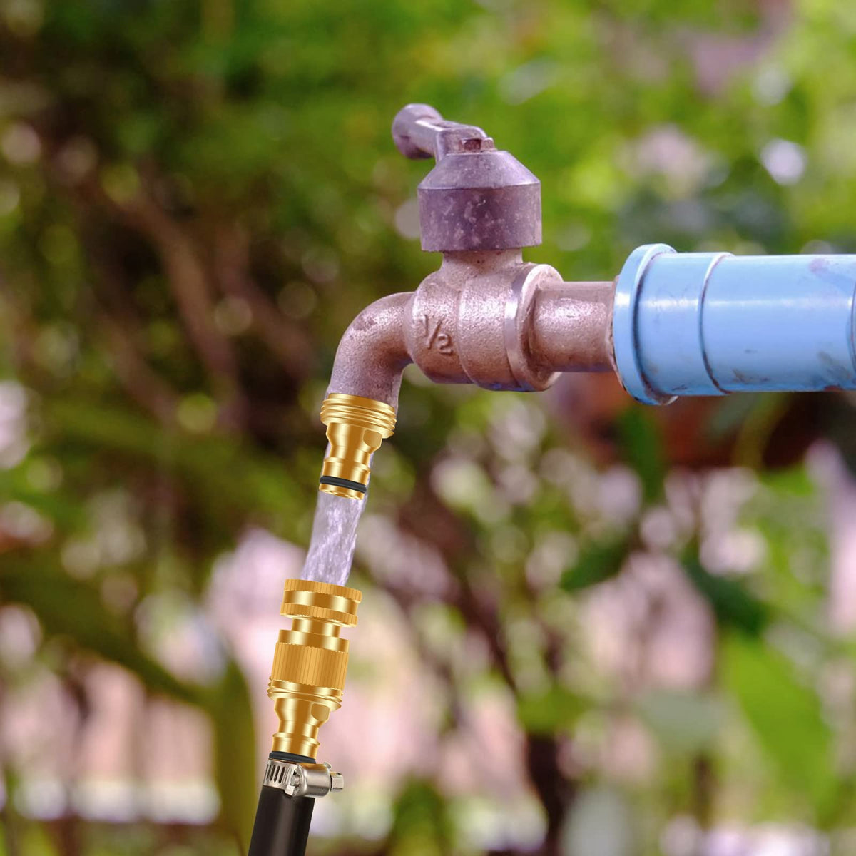 FRQNTKPA male-female adapters enable versatile hose configurations.