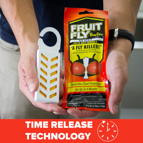 Indoor kitchen scene showing Fruit Fly BarPro for discreet pest control.