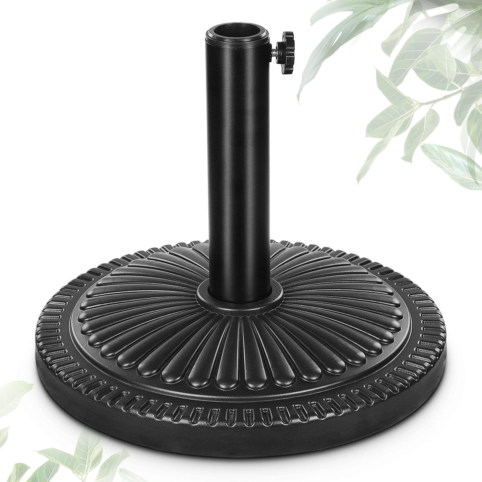 FRUITEAM 15-inch round umbrella base with sunflower pattern provides stable support for patios