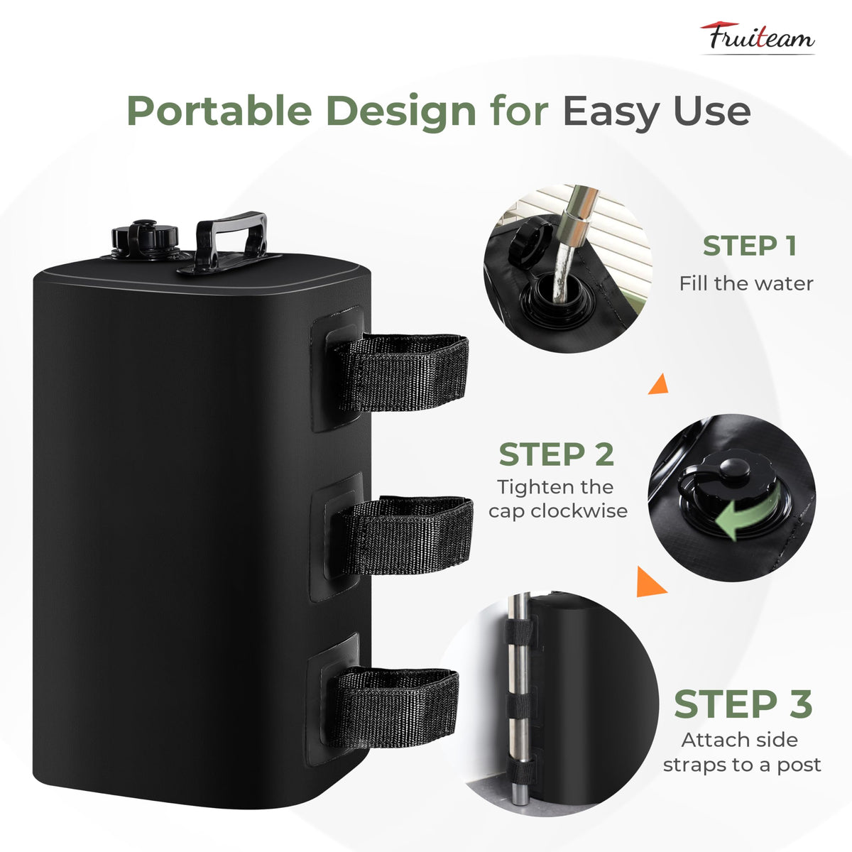 FRUITEAM foldable weights store flat for easy transport.