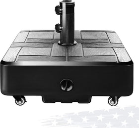 FRUITEAM umbrella base with wheels enables effortless mobility for patio setups.