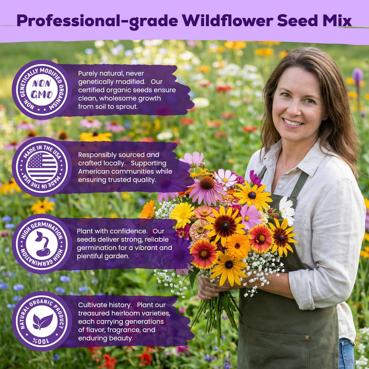 Fruivity pollinator-friendly wildflowers; attract bees, butterflies, and hummingbirds for a lively garden.