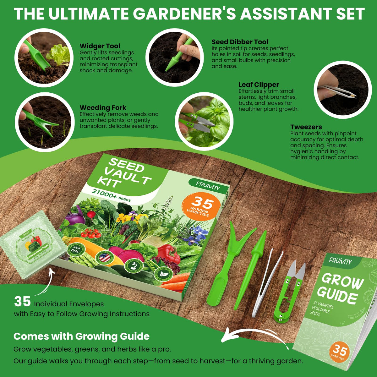 Fruivity fine-tip tweezers help handle tiny seeds with care.