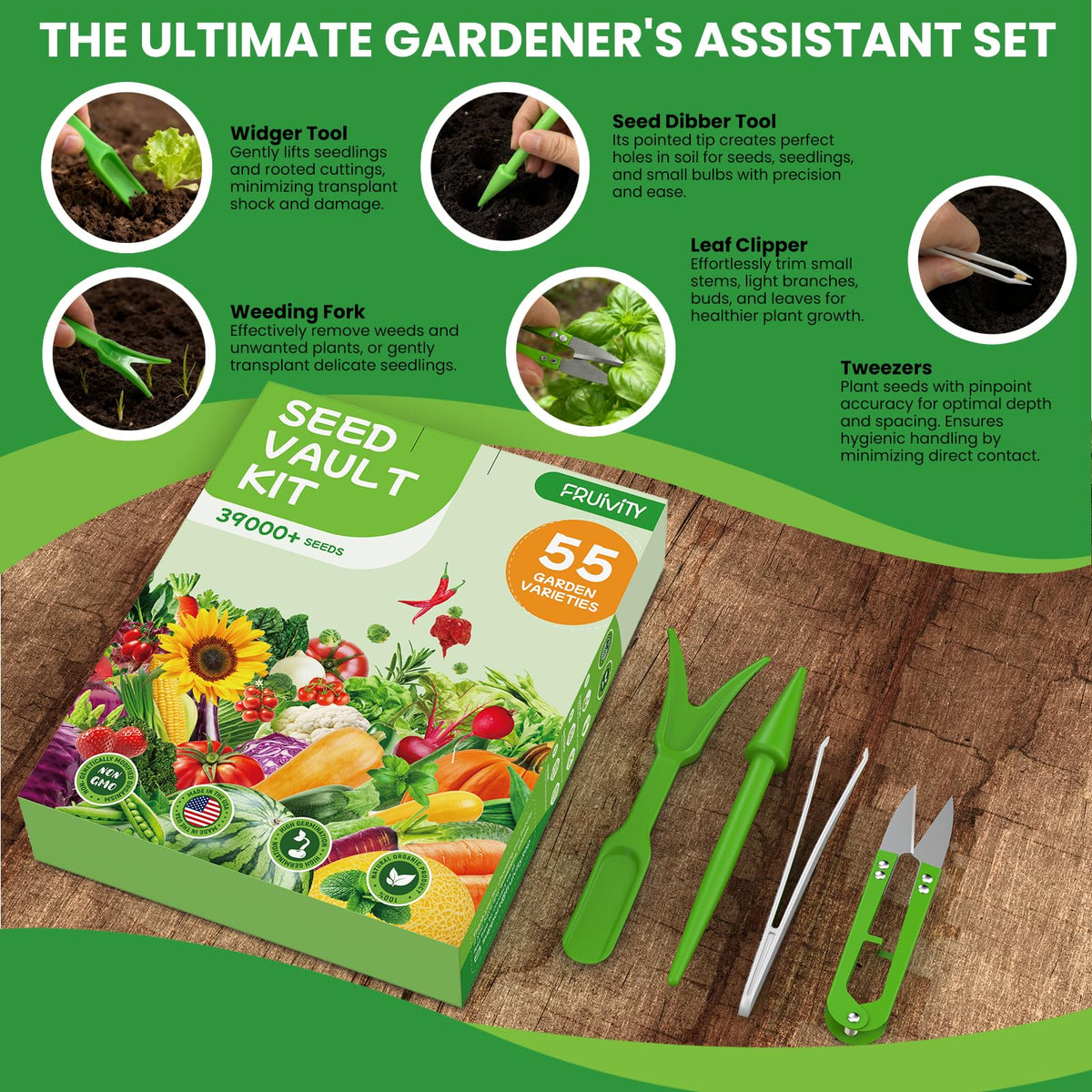 Fruivity gift pack image presents a ready to gift gardening kit for loved ones.