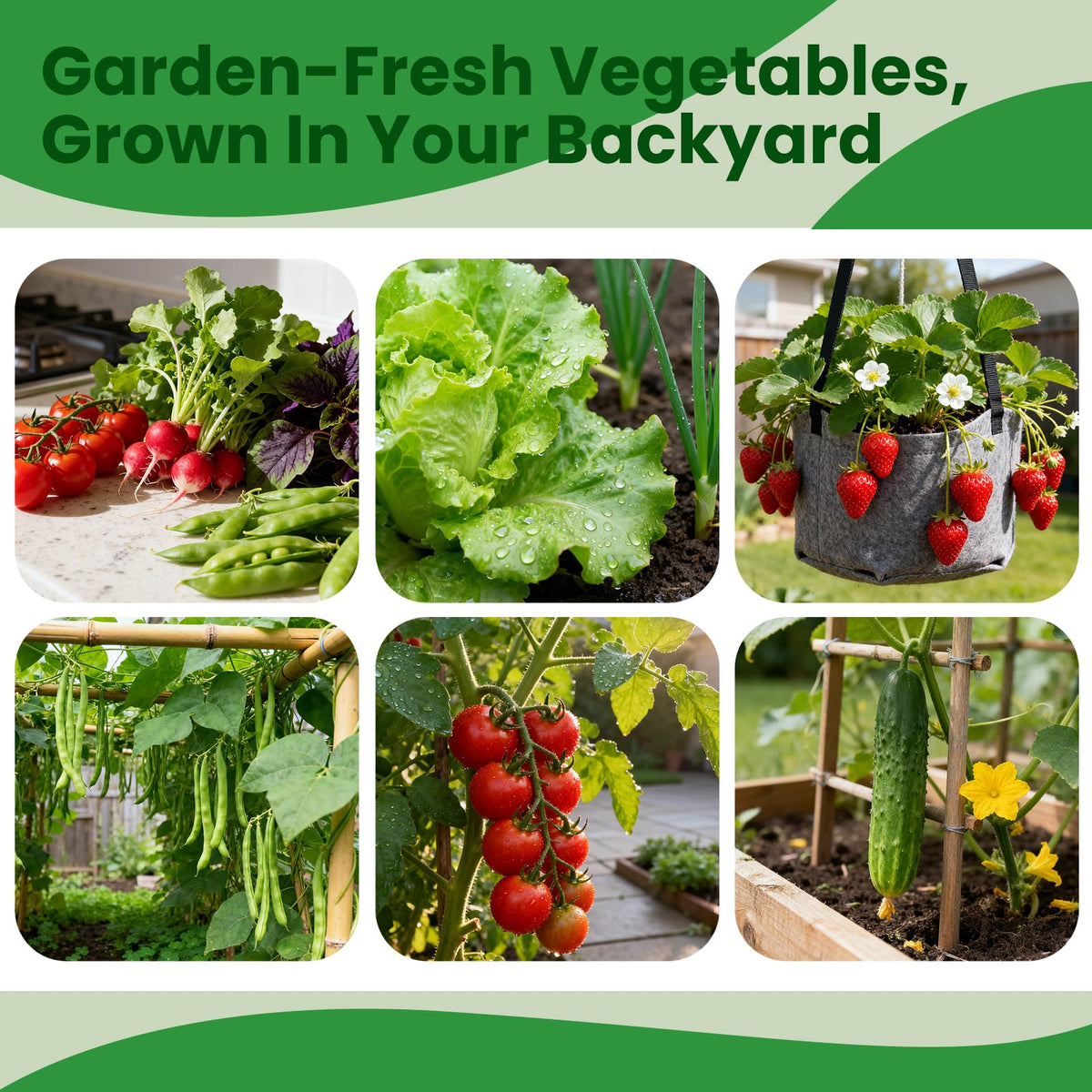 Fruivity outdoor garden bed with multiple varieties ready for planting.