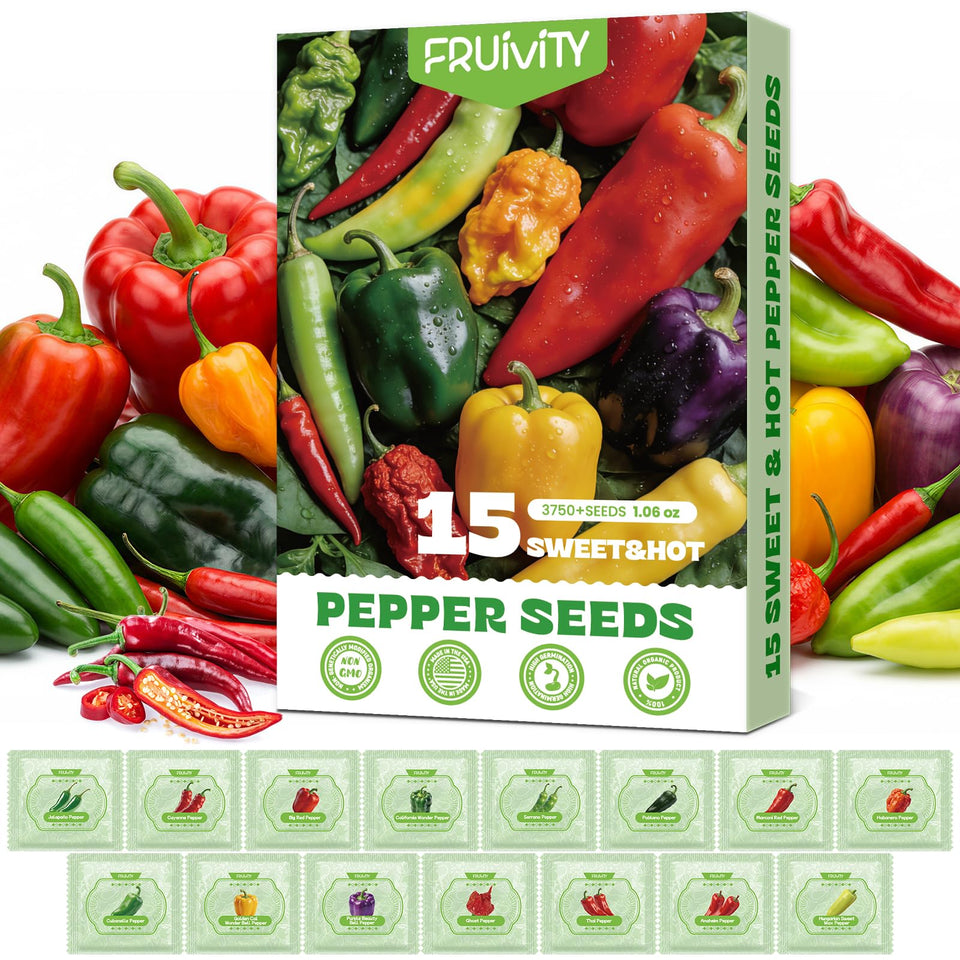 Fruivity 15-peppers seeds variety pack box for home gardeners