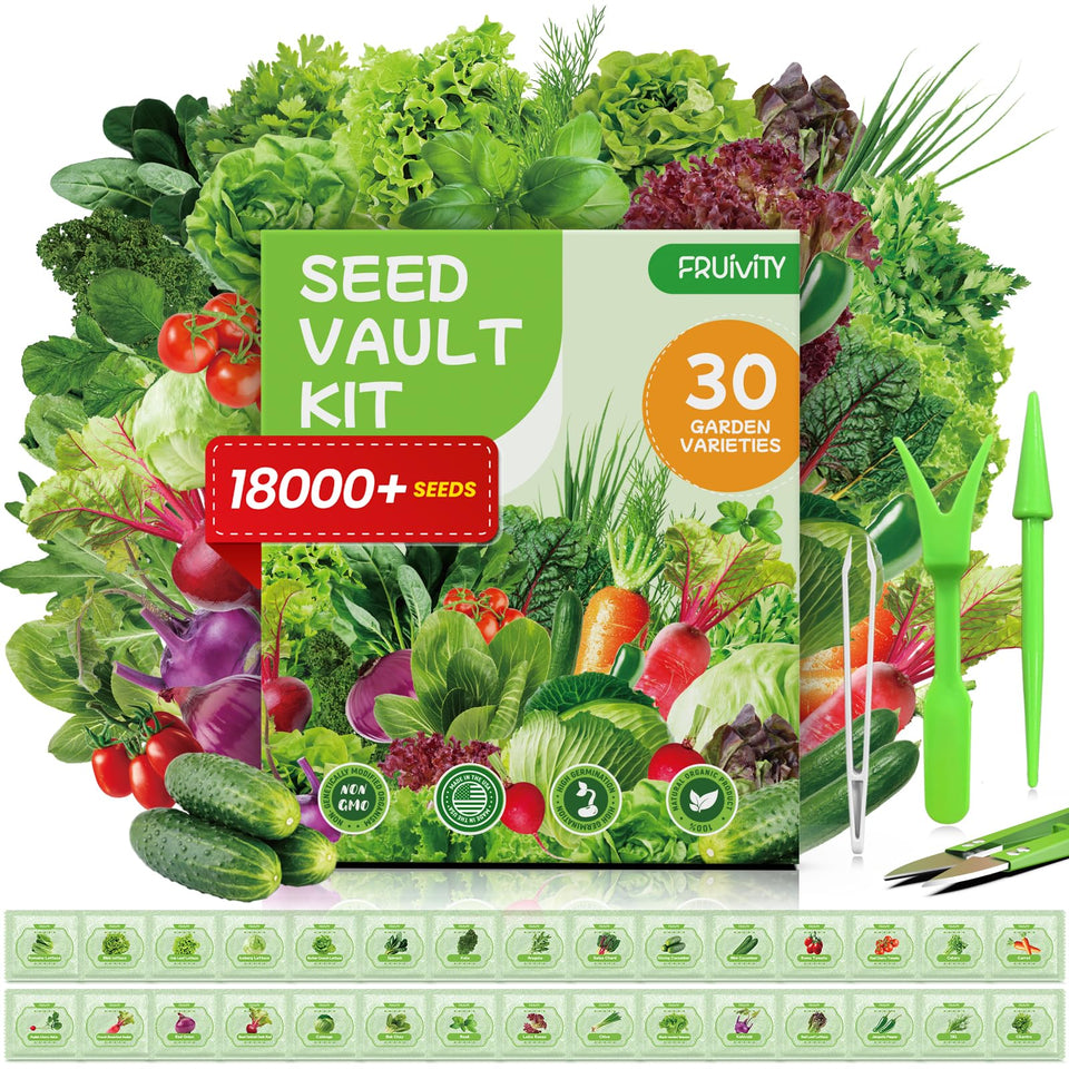 Fruivity 30 varieties seed pack for a diverse, ready-to-grow home garden.