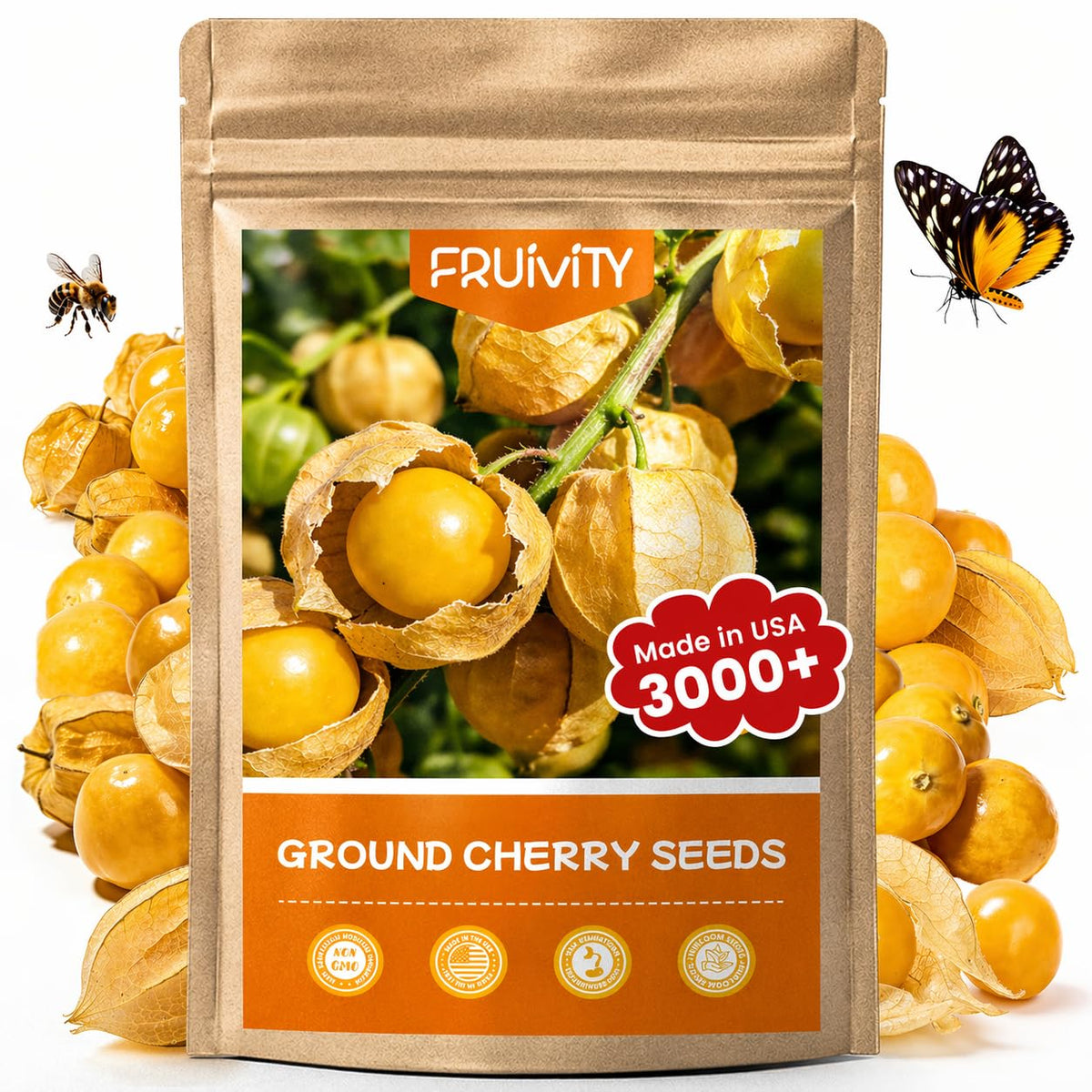 Fruivity ground cherry seeds bulk packet ready for sowing in sunny borders.