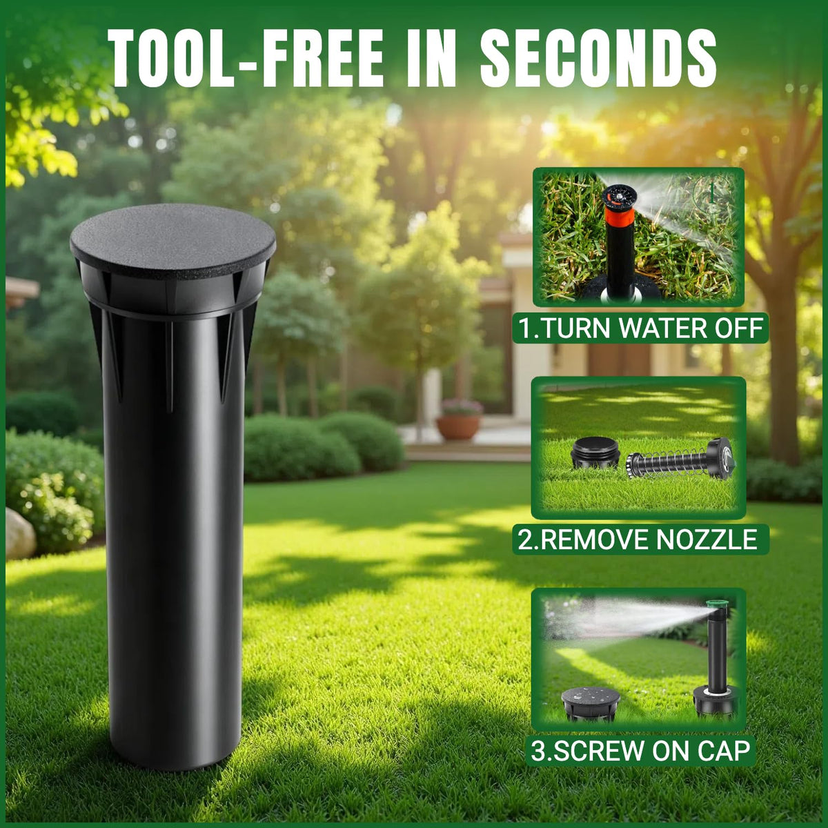 FRUSSONIA Cap shields unused heads from dirt and debris