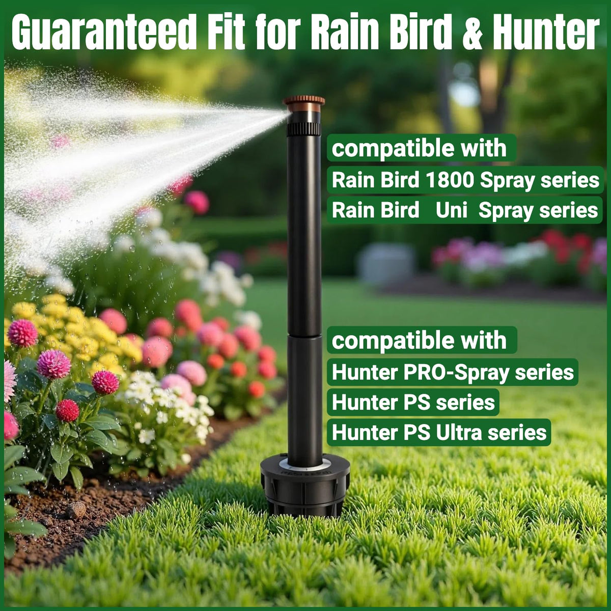 FRUSSONIA riser extension; compatible with Hunter PRO-Spray systems for simple integration.